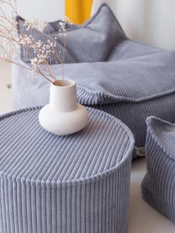 Fashion Wigiwama Pouf en velours côtelé pour enfant Sugar, Ø 40 cm Velours côtelé lavande