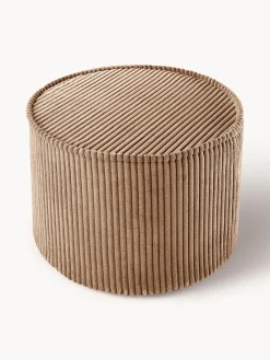 Fashion Wigiwama Pouf en velours côtelé pour enfant Sugar, Ø 40 cm Velours côtelé brun clair