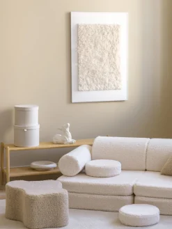 Sale Wigiwama Pouf enfant en tissu peluche Cloud Peluche beige clair