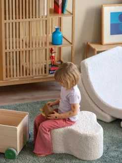 Sale Wigiwama Pouf enfant en tissu peluche Cloud Peluche blanc cassé