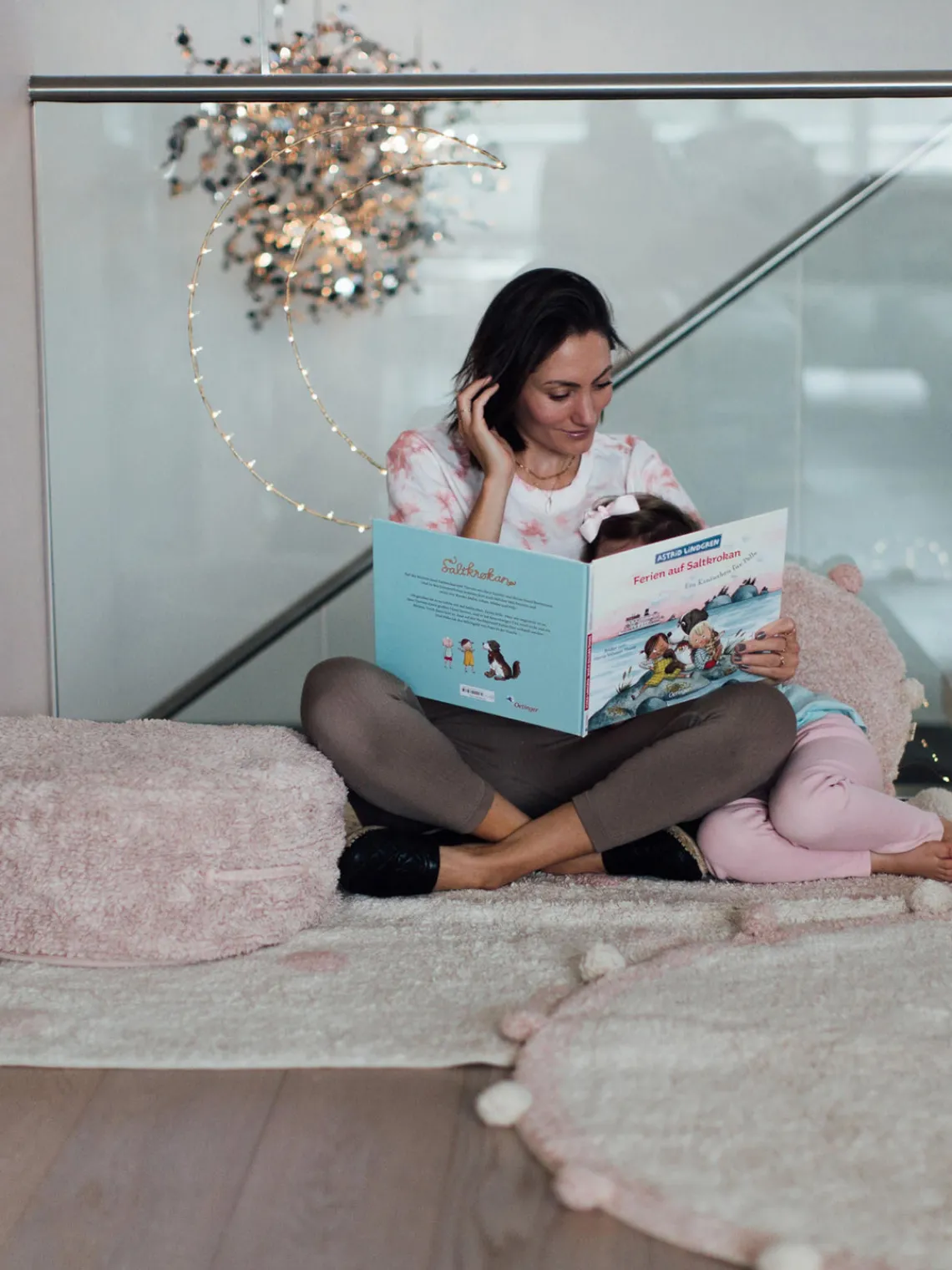 Discount Lorena Canals Pouf pour enfant fait main Chill Tissu rose pâle