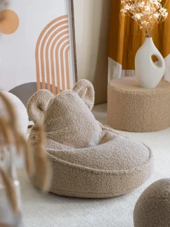 Clearance Wigiwama Pouf pour enfants en peluche Bear Peluche beige clair