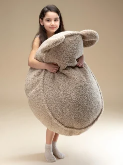 Clearance Wigiwama Pouf pour enfants en peluche Bear Peluche beige clair