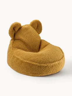 Sale Wigiwama Pouf pour enfants en peluche Bear Peluche jaune moutarde