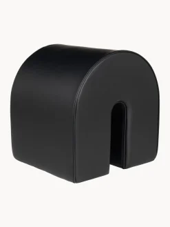 Clearance Kristina Dam Pouf rembourré en cuir aniline Curved Cuir noir