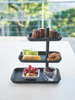 Clearance Yamazaki Présentoir à gâteau en métal Tower Noir