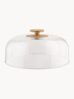 New ALESSI Présentoir à gâteau en porcelaine ave couvercle Mattina Grège, blanc, transparent