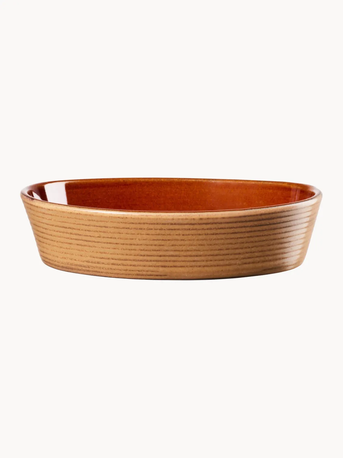 Discount ASA Selection Ramequin ovale en porcelaine Miniu, tailles variées Brun clair mat, terracotta haute brillance