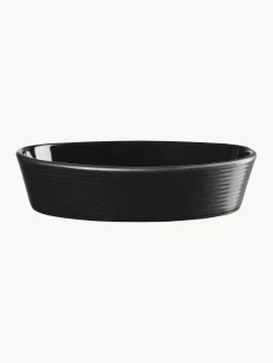 Outlet ASA Selection Ramequin ovale en porcelaine Miniu, tailles variées Noir chiné mat, noir haute brillance