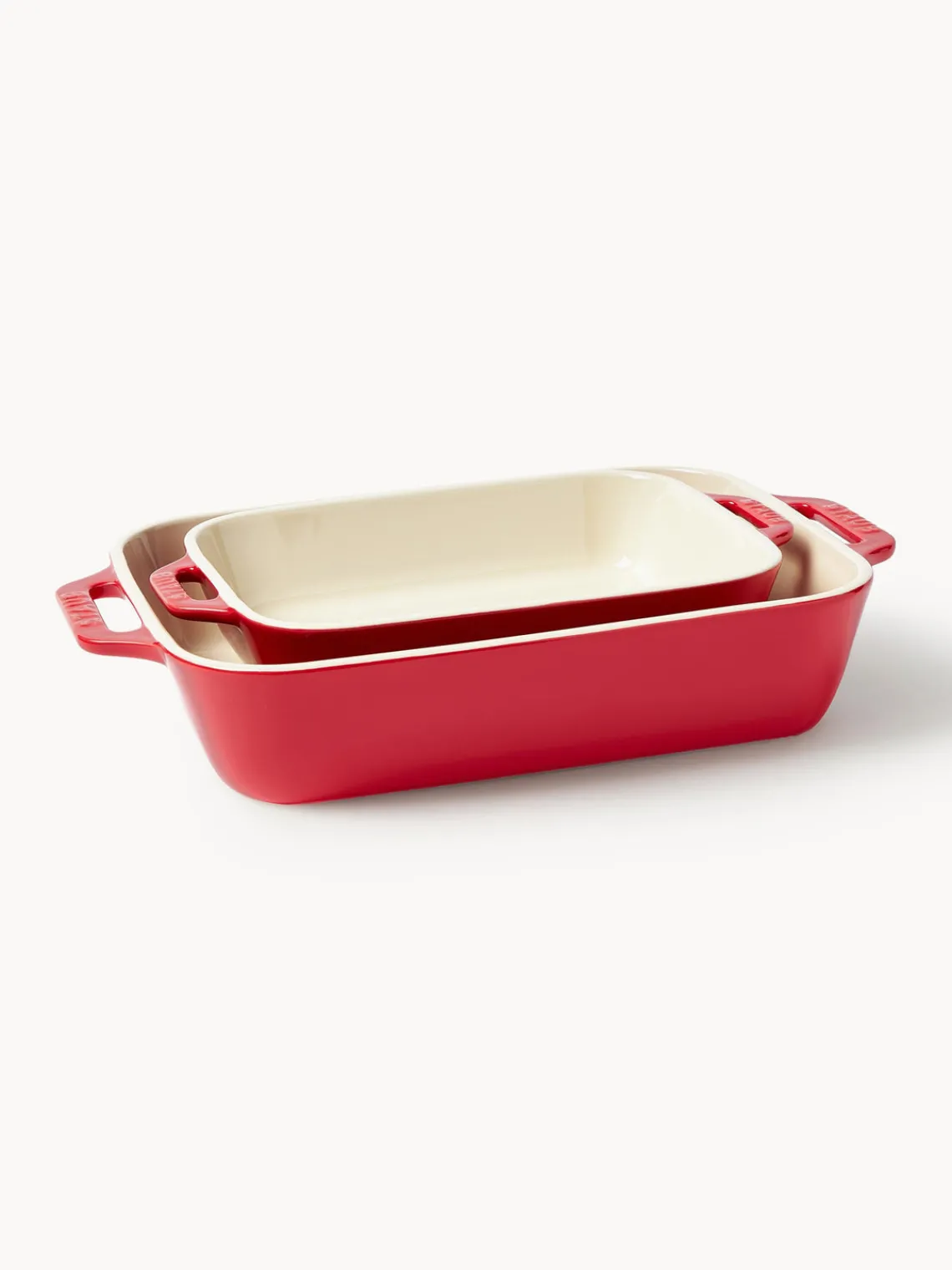 Fashion Staub Ramequins Ceramic, 2 élém. Blanc cassé, rouge