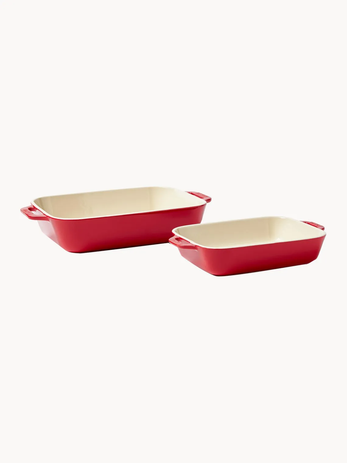 Fashion Staub Ramequins Ceramic, 2 élém. Blanc cassé, rouge