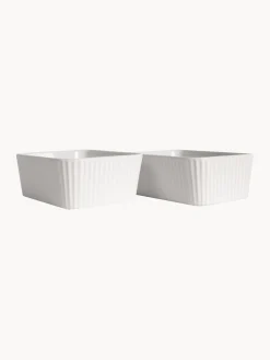 Hot Sagaform Ramequins en faïence avec surface striée Flora, 2 pièces Blanc