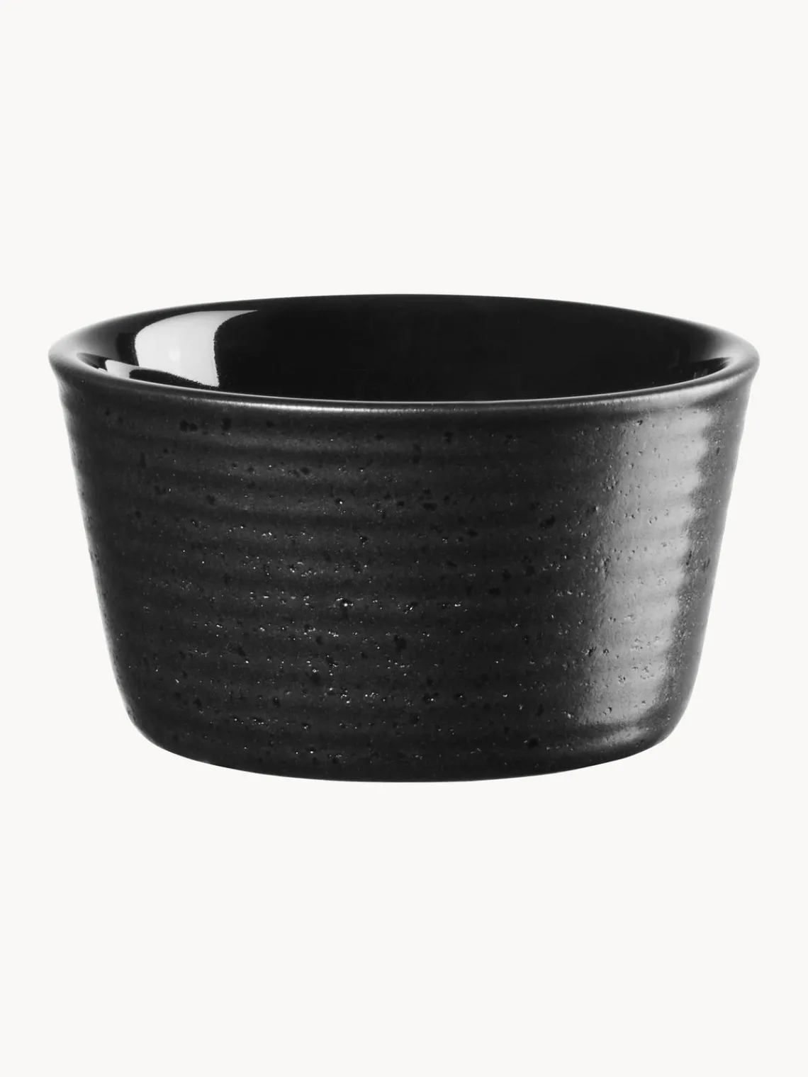 Outlet ASA Selection Ramequins ronds en porcelaine Miniu, 4 pièces Noir chiné mat, noir haute brillance