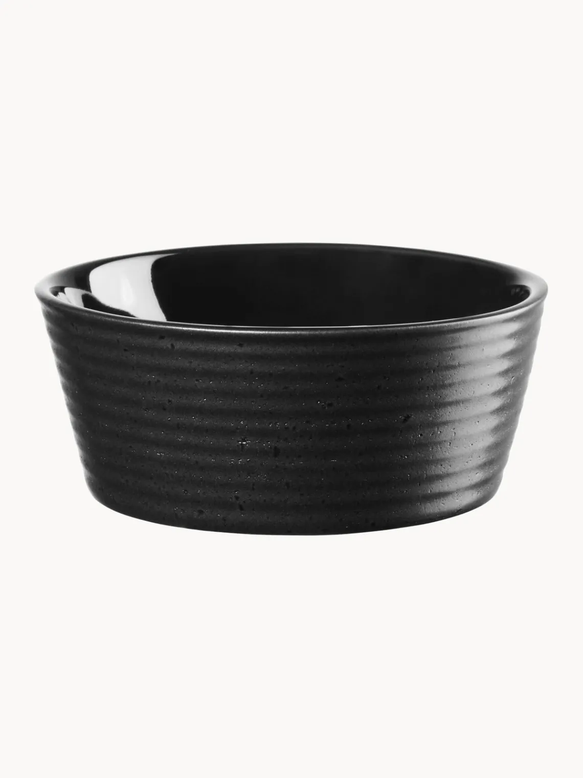 Fashion ASA Selection Ramequins ronds en porcelaine Miniu, 4 pièces Noir chiné mat, noir haute brillance