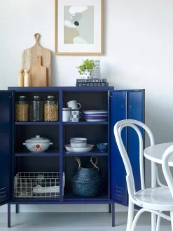 New Mustard Made Rangement en métal The Midi Bleu foncé