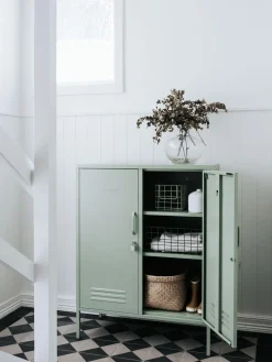 Online Mustard Made Rangement en métal The Midi Vert sauge