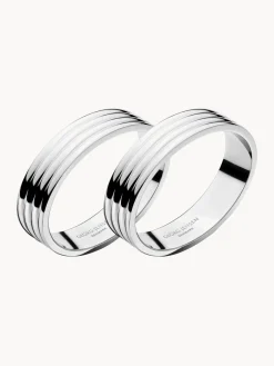Clearance GEORG JENSEN Ronds de serviette en acier inoxydable strié Bernadotte, 2 pièces