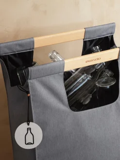 Sale Eva Solo Sac de tri sélectif Trent, 28 L Gris foncé, bois de hêtre