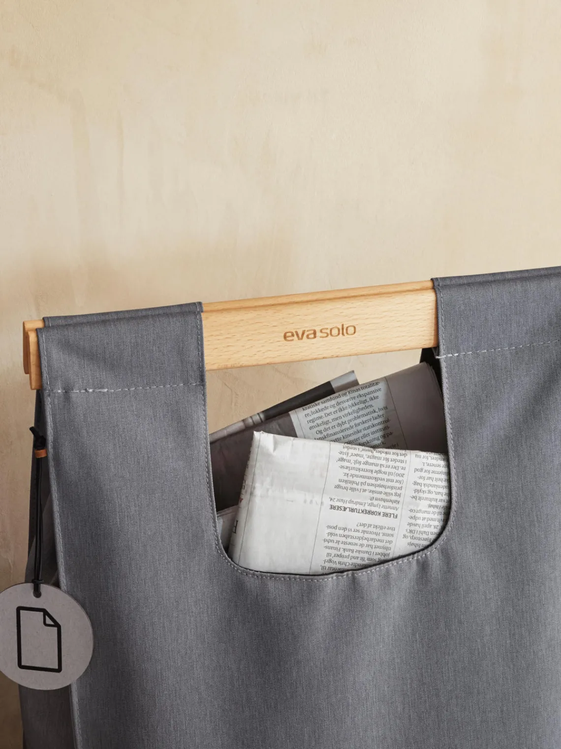 Sale Eva Solo Sac de tri sélectif Trent, 28 L Gris foncé, bois de hêtre