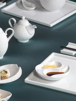 Sale Meissen Saladier artisanal en porcelaine Wellenspiel Relief