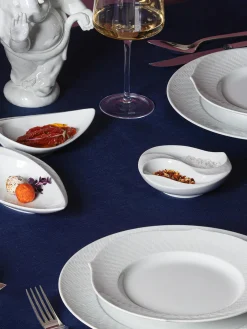 Sale Meissen Saladier artisanal en porcelaine Wellenspiel Relief