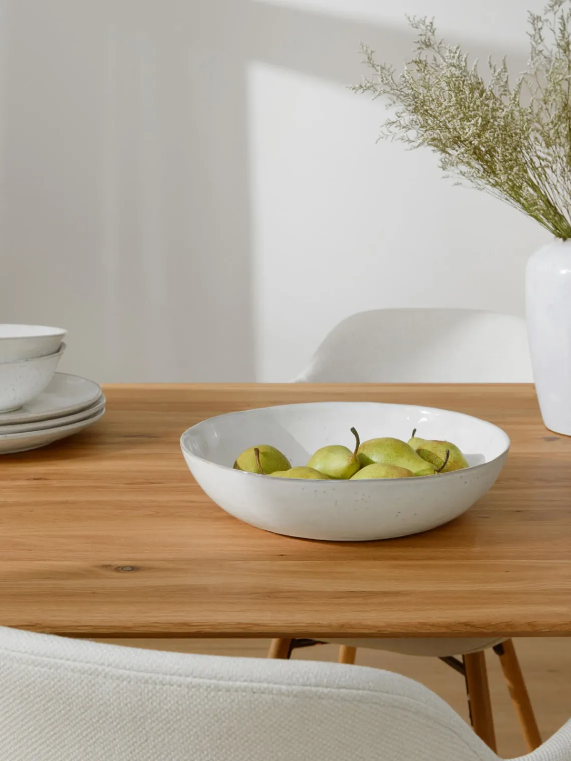 Hot Broste Copenhagen Saladier artisanal Nordic Sand, Ø 34 cm Gris clair, chiné