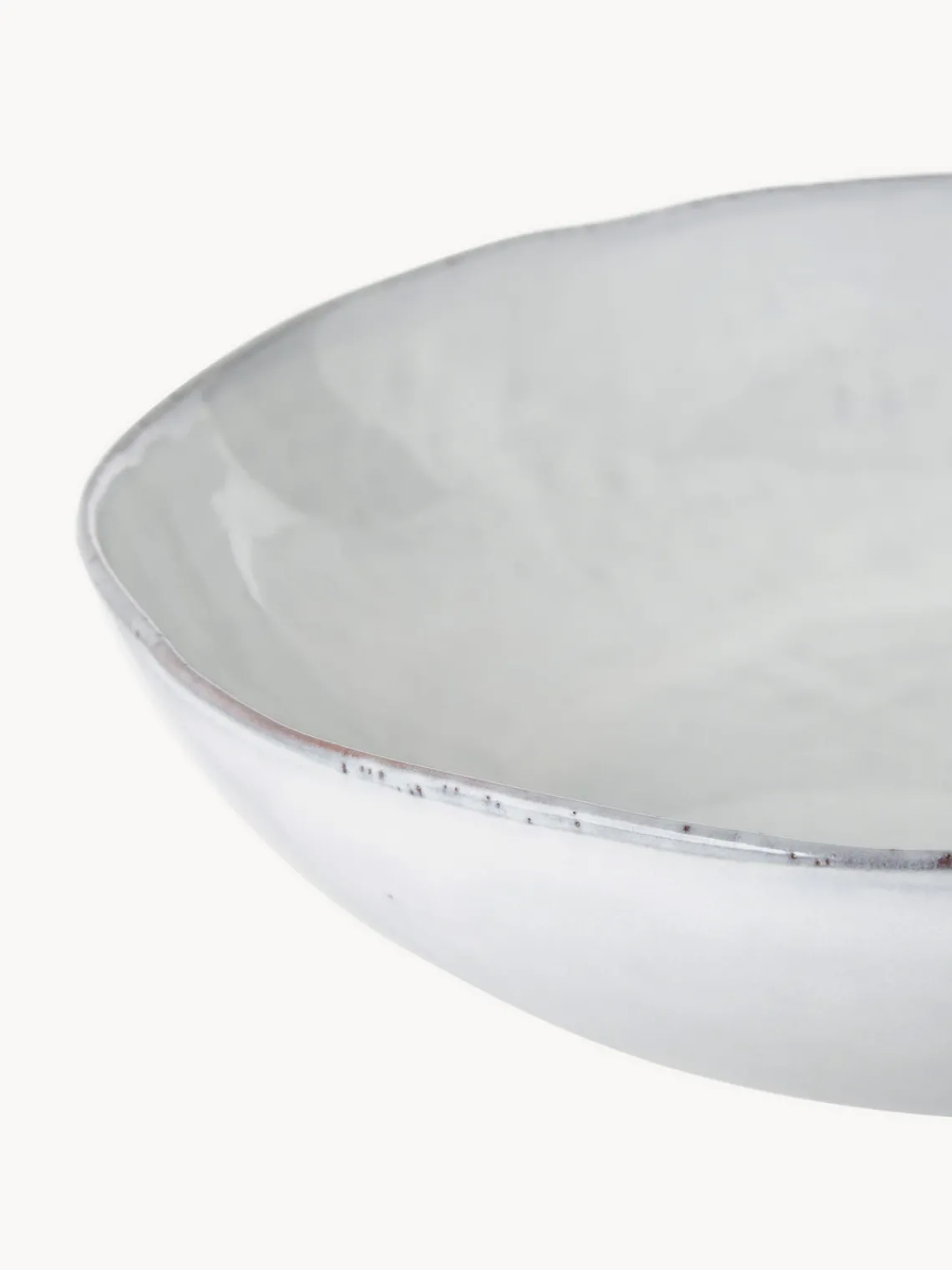Hot Broste Copenhagen Saladier artisanal Nordic Sand, Ø 34 cm Gris clair, chiné