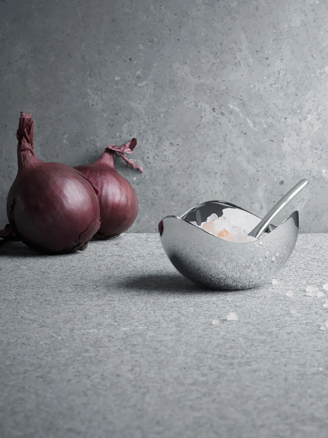 Sale GEORG JENSEN Salière en acier inoxydable avec cuillère Bloom