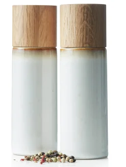 Outlet BITZ Salière et poivrière , 2 élém. Blanc cassé, chiné