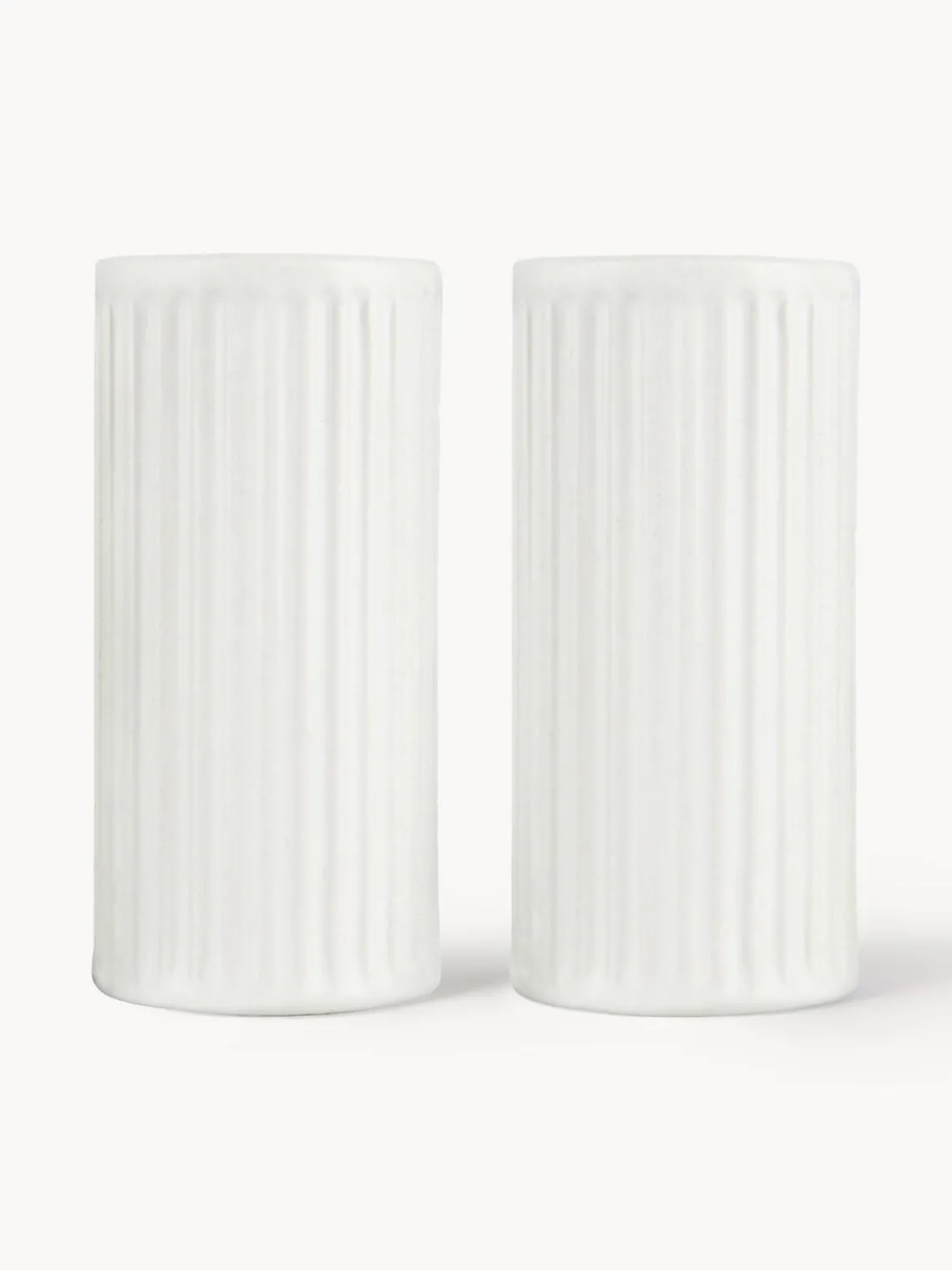 Sale Aida Salière et poivrière cannelées Groove, 2 élém. Blanc, mat