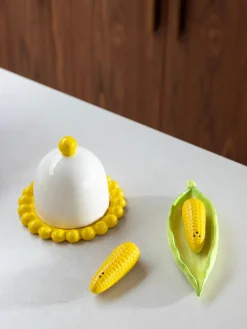 New &k Amsterdam Salière et poivrière en dolomite Corn, 3 pièces