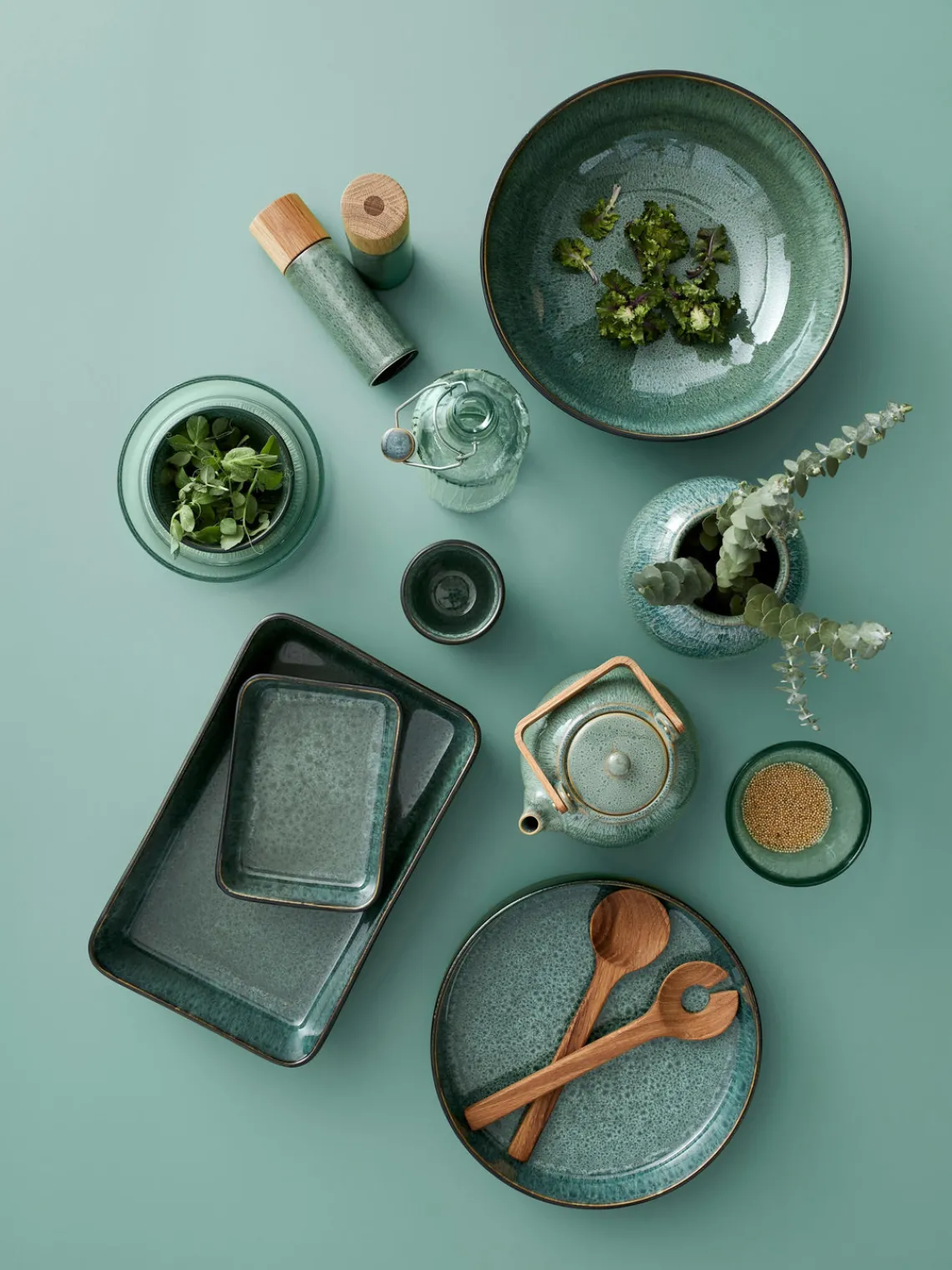 Fashion BITZ Salière et poivrière , 2 élém. Vert foncé, chiné