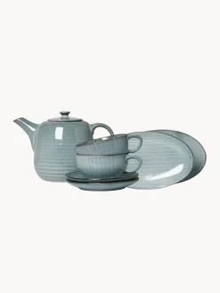 Online Broste Copenhagen Service à thé artisanal Nordic Sea, 2 personnes (7 élém.) Gris-bleu, chiné