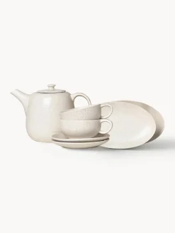 Discount Broste Copenhagen Service à thé artisanal Nordic Vanilla, 2 personnes (7 élém.) Blanc cassé, chiné