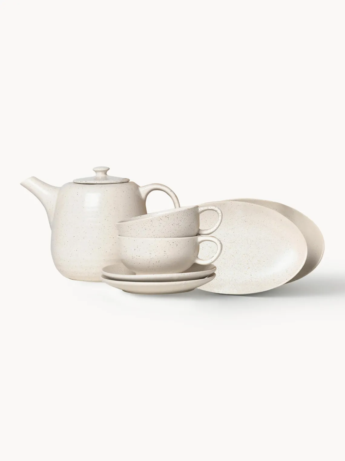 Discount Broste Copenhagen Service à thé artisanal Nordic Vanilla, 2 personnes (7 élém.) Blanc cassé, chiné