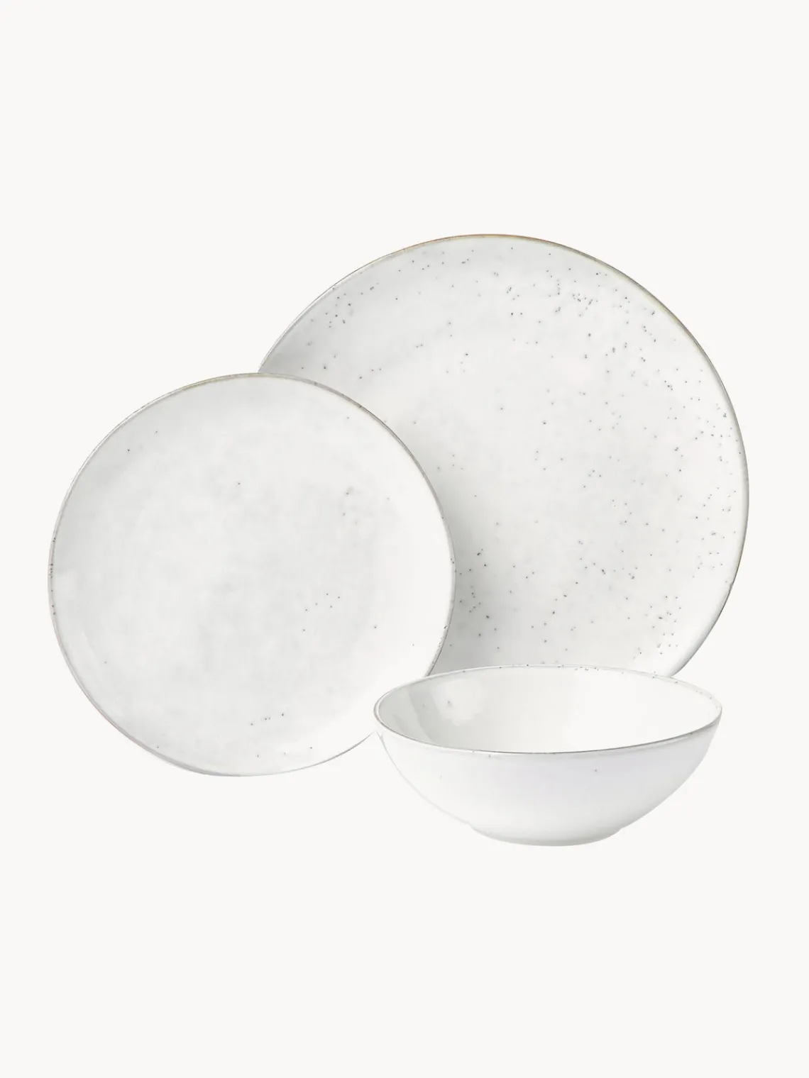 Discount Broste Copenhagen Service de table artisanal Nordic Sand, 4 personnes (12 élém.) Gris clair, chiné