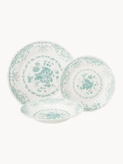 Hot Bitossi Home Service de table en céramique Rose, pour 6 personnes (18 élém.) Blanc, turquoise
