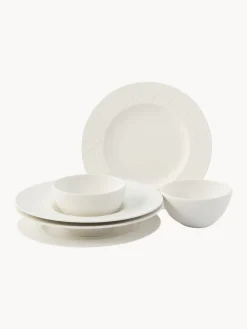 Online Villeroy & Boch Service de table en porcelaine Rock, 2 personnes (6 élém.) Blanc cassé