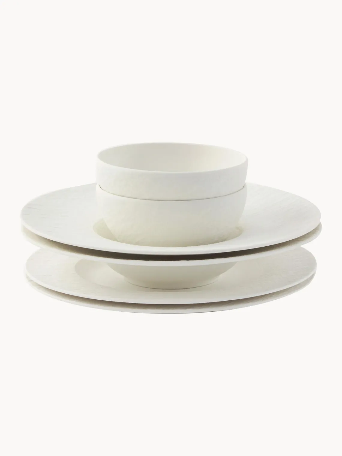 Online Villeroy & Boch Service de table en porcelaine Rock, 2 personnes (6 élém.) Blanc cassé