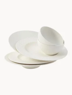 Online Villeroy & Boch Service de table en porcelaine Rock, 2 personnes (6 élém.) Blanc cassé