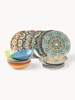 Fashion Villa D'Este Home Tivoli Service de table en porcelaine Marrakech, 6 personnes (18 élém.)