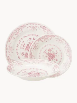 Online Bitossi Home Service de table motif fleuri Rosa, 6 personnes (18 élém.) Blanc, rose pâle