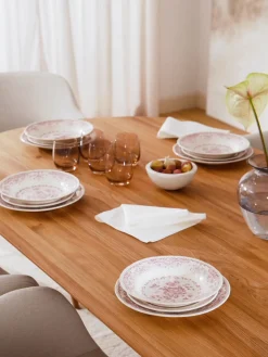 Online Bitossi Home Service de table motif fleuri Rosa, 6 personnes (18 élém.) Blanc, rose pâle