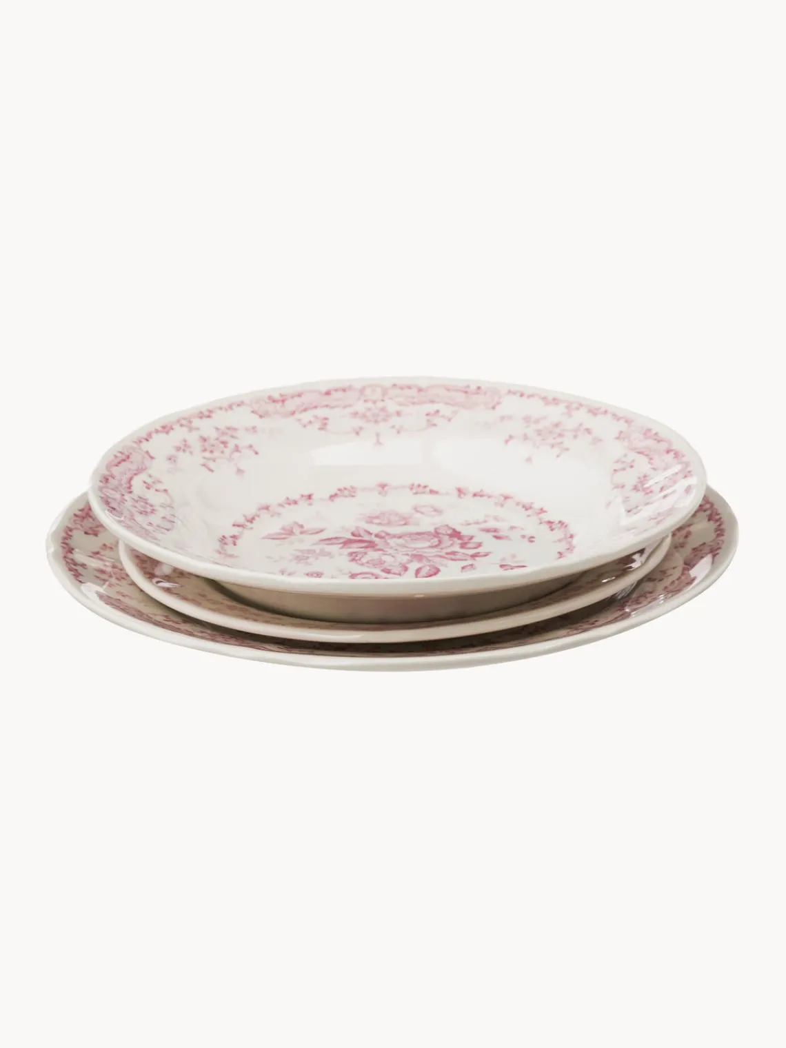 Online Bitossi Home Service de table motif fleuri Rosa, 6 personnes (18 élém.) Blanc, rose pâle