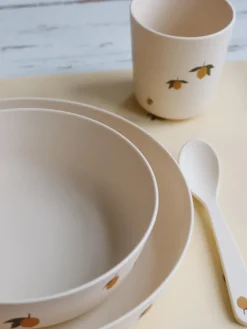 Hot Konges Slojd Service de table pour enfant Lemon, 5 élém. Motif citron