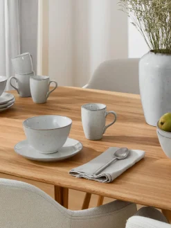 Outlet Broste Copenhagen Service petit déjeuner artisanal Nordic Sand, 4 personnes (12 élém.) Gris clair, chiné