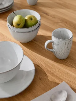 Outlet Broste Copenhagen Service petit déjeuner artisanal Nordic Sand, 4 personnes (12 élém.) Gris clair, chiné