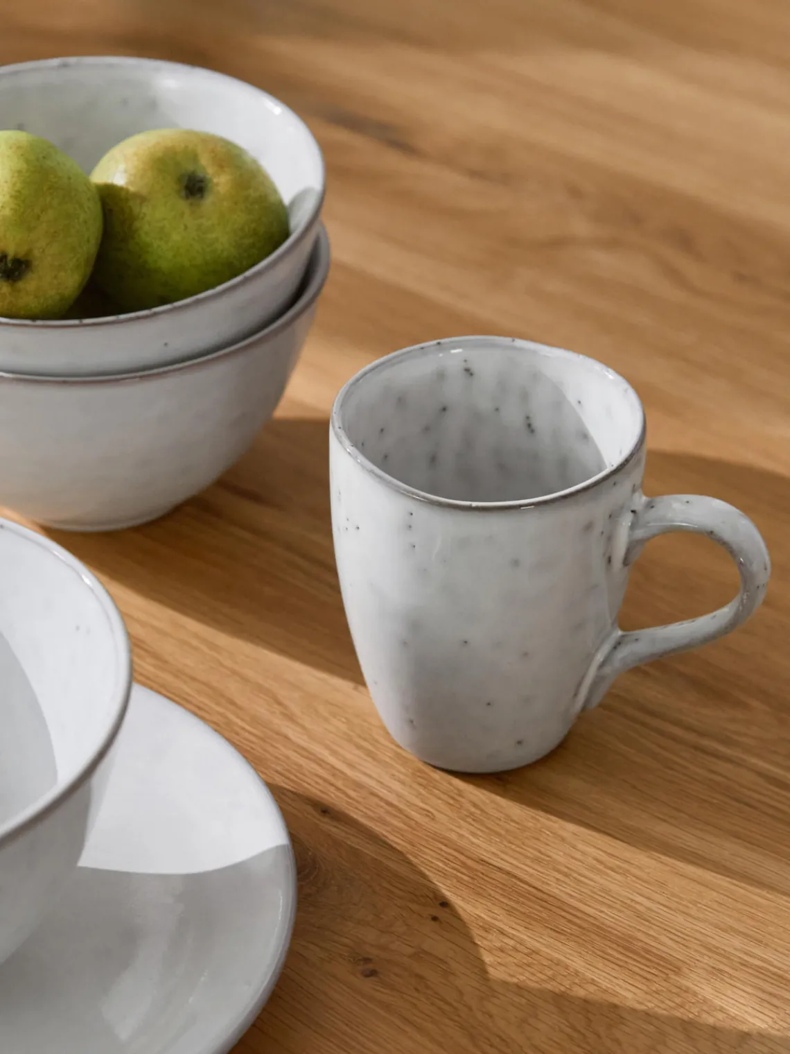 Outlet Broste Copenhagen Service petit déjeuner artisanal Nordic Sand, 4 personnes (12 élém.) Gris clair, chiné