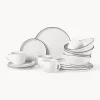 Fashion Broste Copenhagen Service petit déjeuner artisanal en porcelaine Salt, 4 personnes (16 élém.)