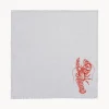 Discount Frohstoff Serviette en lin sérigraphiée à la main Homard
